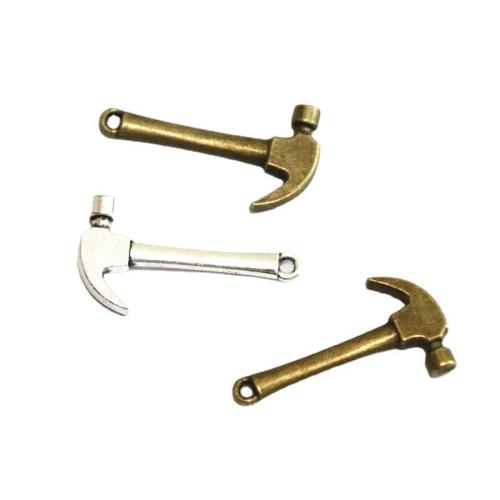 Μενταγιόν Zinc Alloy Tool, Κράμα ψευδάργυρου, σφυρί, επιχρυσωμένο, DIY, περισσότερα χρώματα για την επιλογή, 30x16mm, 50PCs/τσάντα, Sold Με τσάντα