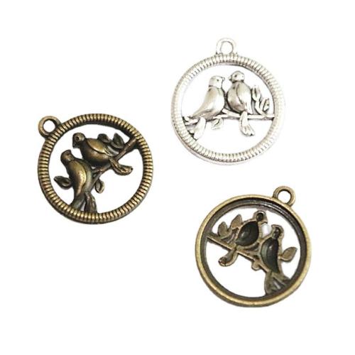 Zinc Alloy Animal Pendler, Bird, forgyldt, du kan DIY, flere farver til valg, 20mm, 50pc'er/Bag, Solgt af Bag