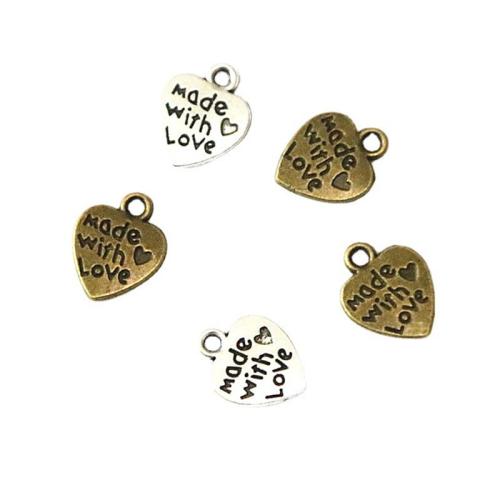 Zinc Alloy Heart Pendants plated DIY Sold By Bag