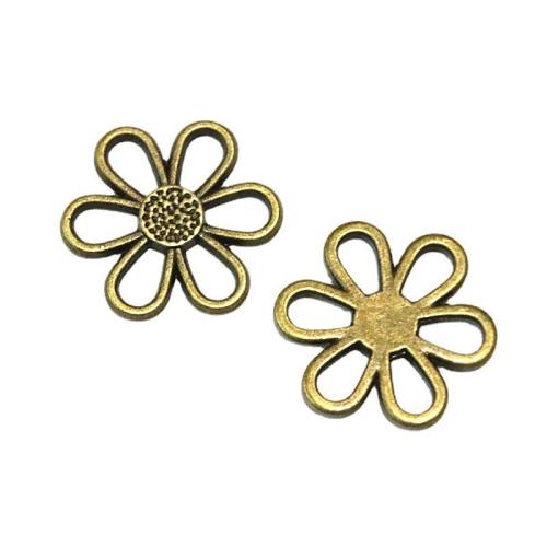 Zinc Alloy Flower Pendler, forgyldt, du kan DIY, flere farver til valg, 24x26mm, 50pc'er/Bag, Solgt af Bag