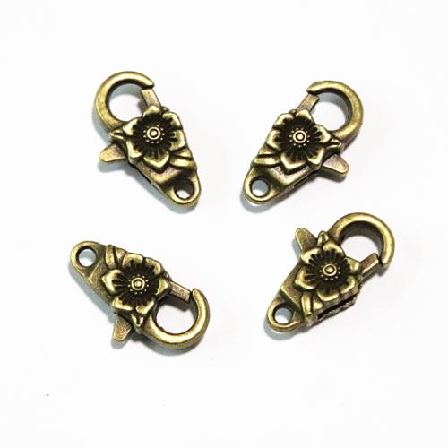 Fecho de lagosta de liga de zinco, banho de cor bronze antigo, DIY, 24x13x8mm, 20PCs/Bag, vendido por Bag