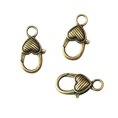 Fecho de lagosta de liga de zinco, banho de cor bronze antigo, DIY, 26x13mm, 40PCs/Bag, vendido por Bag