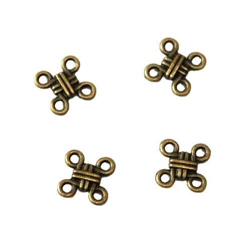 Sinc Alloy nascóirí, Knot Sínis, dath cré-umha antique plátáilte, DIY & 1/3 lúb, 30x15mm, 100ríomhairí pearsanta/Mála, Díolta De réir Mála