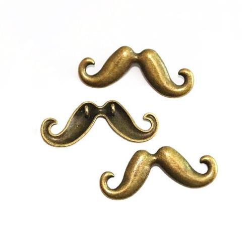 Sinc Alloy Pendants, Mustache, dath cré-umha antique plátáilte, DIY & 1/1 lúb, 44x19mm, 40ríomhairí pearsanta/Mála, Díolta De réir Mála