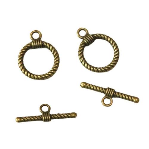 Fecho de alternância de liga de zinco, banho de cor bronze antigo, DIY, Ring diameter 22.5*17.7MM, buckle length 25.5MM, 50setsjogo/Bag, vendido por Bag