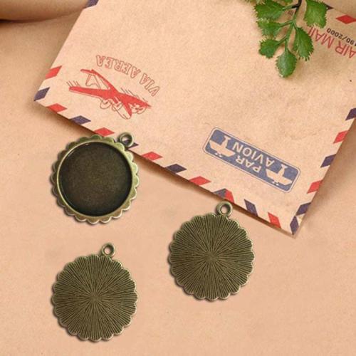 Zinc Alloy Pendant Cabochon Setting antique bronze color plated DIY 20mm Sold By Bag