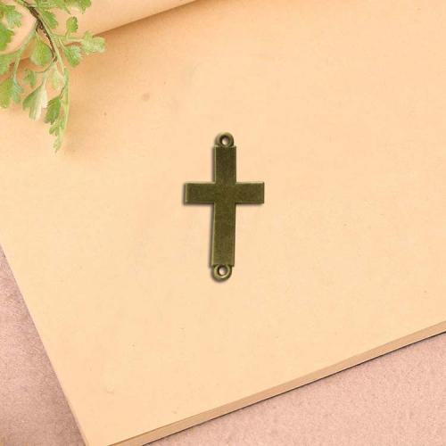 Cross Zink legering Stik, Zinc Alloy, Kryds, antik bronze farve forgyldt, du kan DIY & 1/1 løkke, 42x23x3mm, 100pc'er/Bag, Solgt af Bag