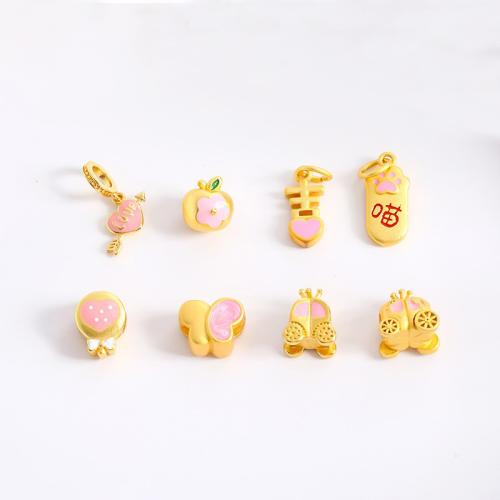 Brass Jewelry Beads sang gold plated DIY & enamel Sold By PC