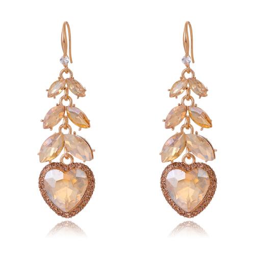 Zinc Alloy Drop Earrings with Crystal fashion jewelry & for woman Sold By Pair