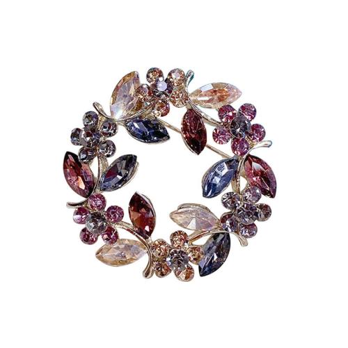 Zinc Alloy Brooches with Crystal for woman multi-colored Sold By PC