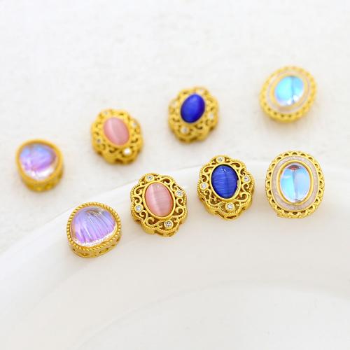 Cubic Zirconia Micro Pave Brass Beads DIY & micro pave cubic zirconia Sold By PC