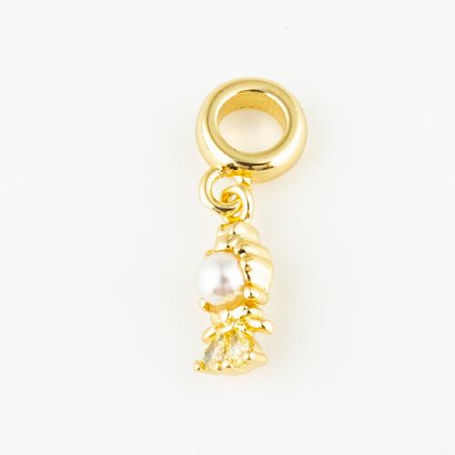 Cubic Zirconia Micro Pave Brass Pendant fashion jewelry & Unisex & micro pave cubic zirconia golden Approx 5mm Sold By PC