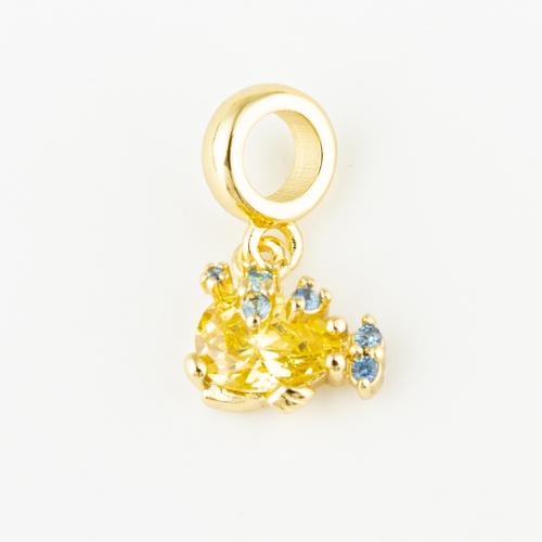 Cubic Zirconia Micro Pave Brass Pendant fashion jewelry & Unisex & micro pave cubic zirconia golden Approx 5mm Sold By PC