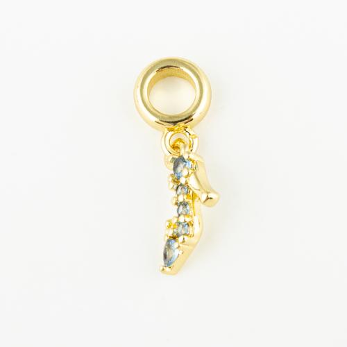 Cubic Zirconia Micro Pave Brass Pendant fashion jewelry & Unisex & micro pave cubic zirconia golden Approx 5mm Sold By PC