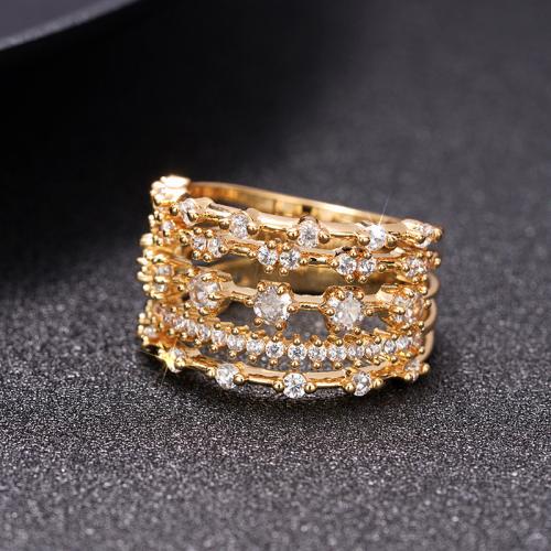 Cubic Zirconia Micro Pave Brass Ring & micro pave cubic zirconia & for woman Sold By PC