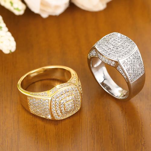 Cubic Zirconia Micro Pave Brass Ring & micro pave cubic zirconia & for woman Sold By PC