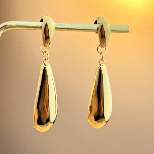 Stainless Steel Drop Earring 304 Stainless Steel fashion jewelry & for woman golden Sold By Pair