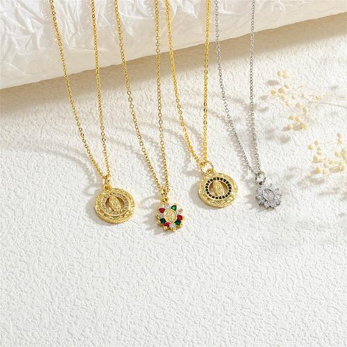 Kubieke Zirkoon Micro Pave Brass Ketting, Messing, met 5cm extender keten, plated, Andere vorm voor keuze & mode sieraden & micro pave zirconia & voor vrouw, meer kleuren voor de keuze, nikkel, lood en cadmium vrij, Lengte Ca 40 cm, Verkocht door PC