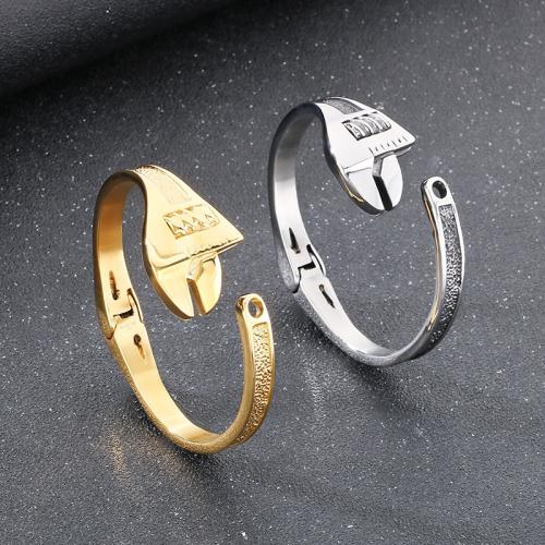 Stainless Steel Bangle 304 Stainless Steel Wrench plated for man Sold By PC