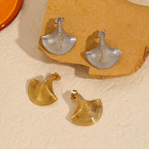 Pendientes de Acero Inoxidable, acero inoxidable 304, chapado, micro arcilla de zirconia cúbica & para mujer, más colores para la opción, Vendido por Par