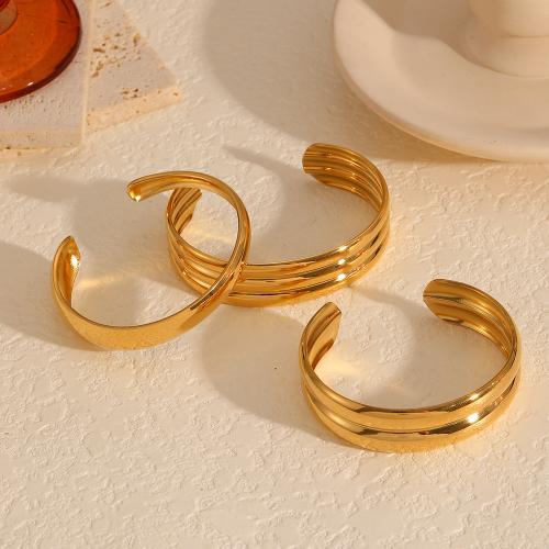 Stainless Steel Bangle 304 Stainless Steel gold color plated & for woman Sold By PC