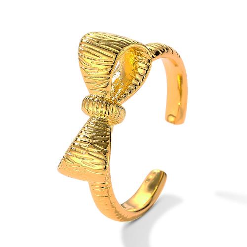 Brass Finger Ring Bowknot plated for woman Sold By PC