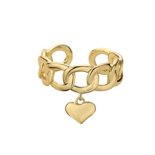 Brass Finger Ring Heart plated for woman gold Sold By PC