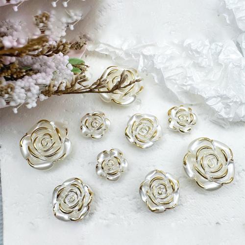 Resin Jewelry Beads with Gold Foil stoving varnish DIY white Sold By Lot