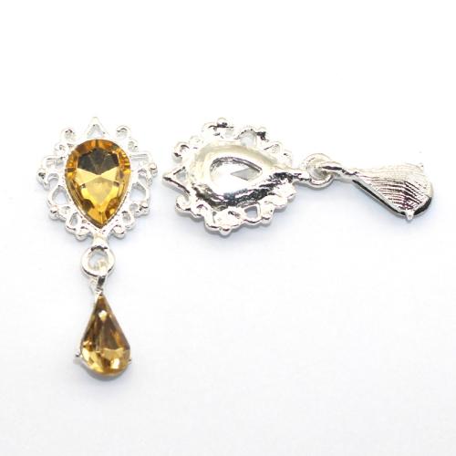 Zinc Alloy Rhinestone Pendants with Acrylic plated DIY & with rhinestone Sold By PC