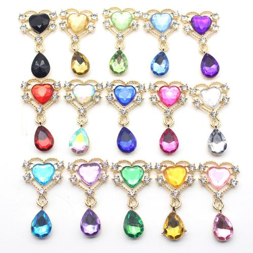 Sieraden Accessoires, Zinc Alloy, met Acryl, plated, DIY & met strass, meer kleuren voor de keuze, 22x42mm, Verkocht door PC