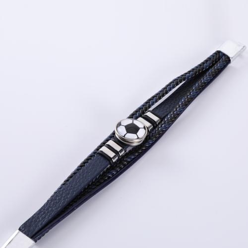 PU Leather Cord Bracelets Zinc Alloy with PU Leather handmade fashion jewelry & for man Sold By PC