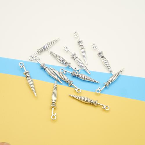 Zinc Alloy Pendants Umbrella antique silver color plated DIY Sold By Bag