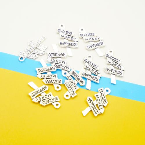 Zinc Alloy Pendants Signpost antique silver color plated DIY Sold By Bag