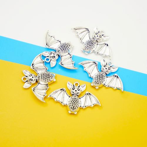 Zinc Alloy Animal Pendants Owl antique silver color plated DIY Sold By Bag