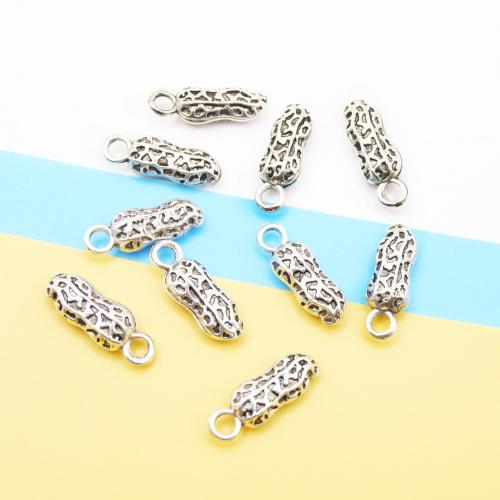 Zinc Alloy Pendants Peanut antique silver color plated DIY Sold By Bag