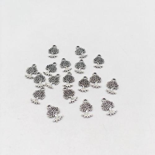 Zinc Alloy Pendler, Tree, antik sølv farve forgyldt, du kan DIY, 13x8mm, 100pc'er/Bag, Solgt af Bag