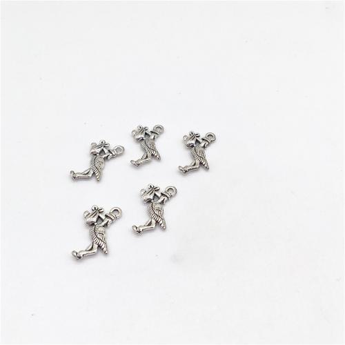 Zinc Alloy Animal Pendants Bird antique silver color plated DIY Sold By Bag