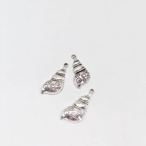 Zinc Alloy Pendants Conch antique silver color plated DIY Sold By Bag