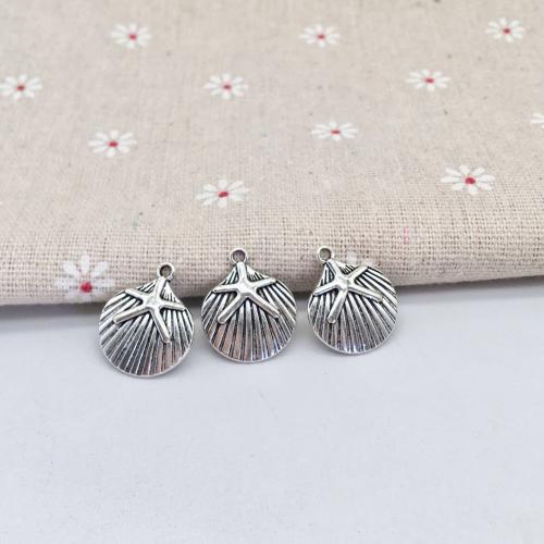 Zinc Alloy Pendants Shell antique silver color plated DIY Sold By Bag