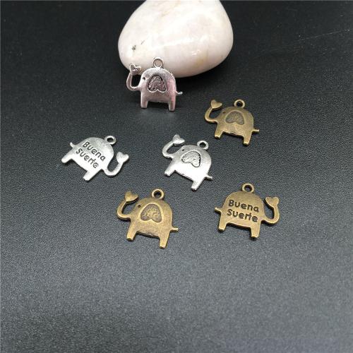 Zinc Alloy Animal Pendants Elephant plated DIY Sold By Bag