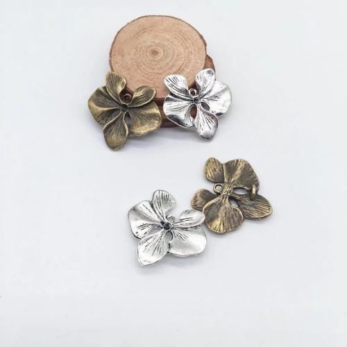 Zinc Alloy Flower Pendler, forgyldt, du kan DIY, flere farver til valg, 28x30x3mm, 100pc'er/Bag, Solgt af Bag