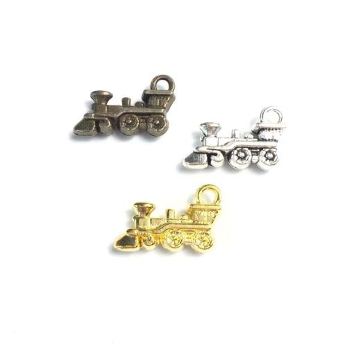 Køretøj Shaped Zinc Alloy Pendler, Train, forgyldt, du kan DIY, flere farver til valg, 17x11mm, 100pc'er/Bag, Solgt af Bag