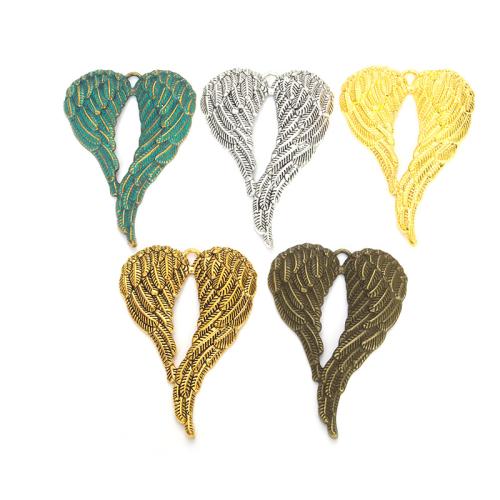 Wing Shaped Zinc Alloy Pendants plated DIY Sold By Bag