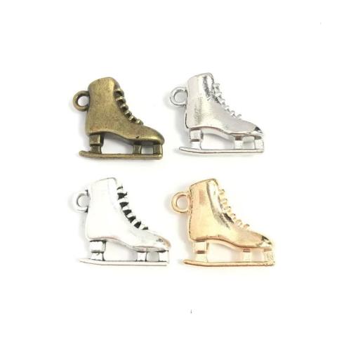 Sinc Alloy Hat Pendants, Bróga, plátáilte, DIY, dathanna níos mó le haghaidh rogha, 18x18x7mm, 100ríomhairí pearsanta/Mála, Díolta De réir Mála