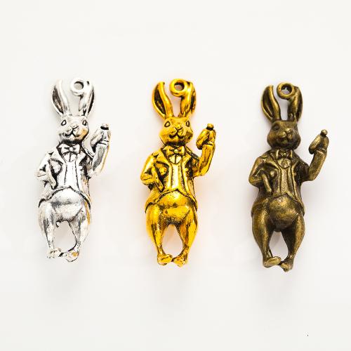 Zinc Alloy Animal Pendants Rabbit plated DIY Sold By Bag