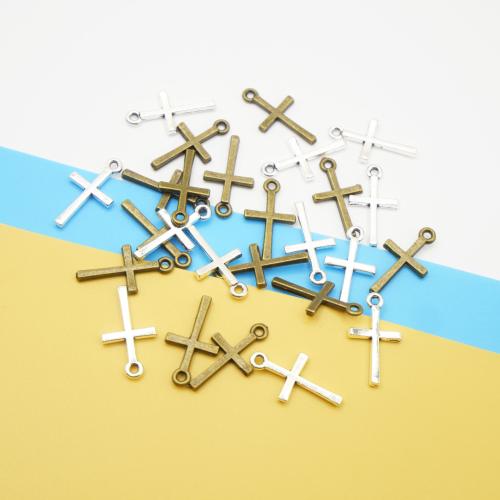 Zinklegering Cross Hangers, Zinc Alloy, Oversteken, plated, DIY, meer kleuren voor de keuze, 18x10x2mm, 100pC's/Bag, Verkocht door Bag