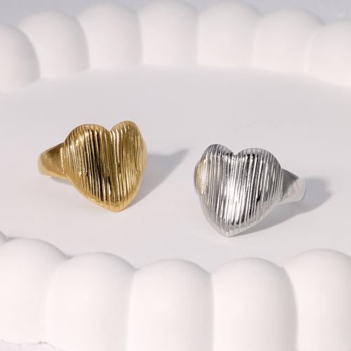 Stainless Steel Finger Ring 304 Stainless Steel Heart fashion jewelry & for woman Sold By PC