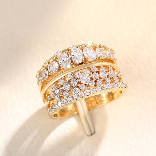 Cubic Zirconia Micro Pave Brass Ring & micro pave cubic zirconia & for woman Sold By PC