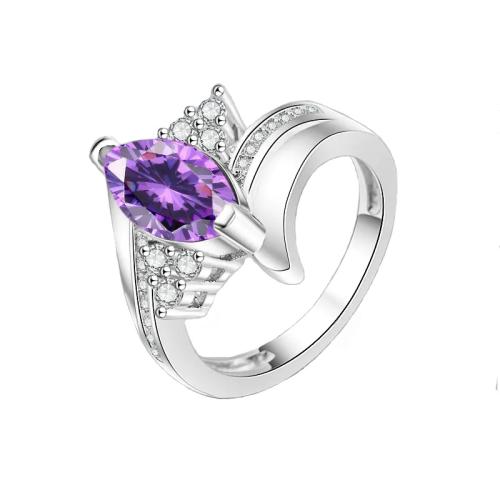 Kubisk Circonia Micro bane messing Ring, forskellig størrelse for valg & Micro Pave cubic zirconia & for kvinde, Solgt af PC