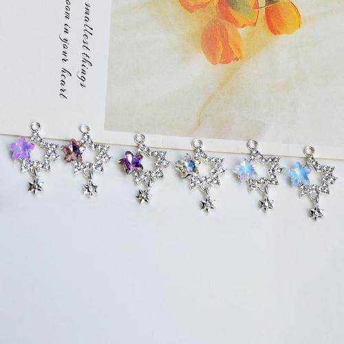 Zinc Alloy Rhinestone Pendants Star DIY & with rhinestone Sold By Bag